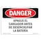 Signmission OSHA Danger, Shut Off Charger Before Unplugging Spanish, 10in X 7in Decal, OS-DS-D-710-LS-1573 OS-DS-D-710-LS-1573 - alternate 1